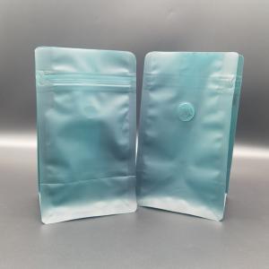 China Flat Bottom Recyclable Packaging Bags PE Stand Up Coffee Pouches With Valve supplier