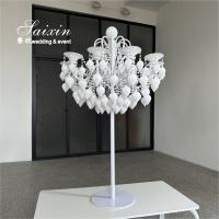 China New Design Gorgeous Wedding Decorative White Chandelier Candelabra For Centerpieces on sale