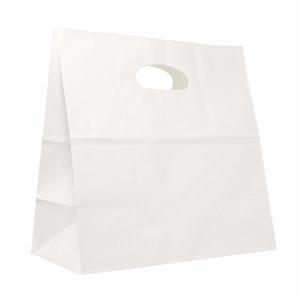 Custom Die Cut Paper Shopping Carrier Bag With Logo Printed White Brown Kraft Paper