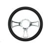14 Inch Diameter Quick Release Steering Wheel With Leather Half Wrap Design