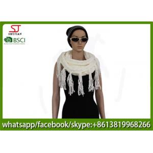 China 320g 80*25cm 100%Acrylic Knitting white snood scarf Hot sale  factory  keep warm fashion match clothes supplier