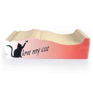 Recycled Corner Cat Scratcher SGS , Cat Scratch Pad Cardboard Curl Up Inside