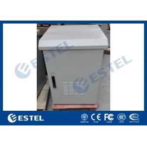 LED Lamp Pole Mounted Outdoor Battery Cabinet , Outdoor Communication Cabinets With Door Sensor
