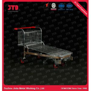 China 300L Supermarket Warehouse Hand Trolley 4 Wheels Unfoldable supplier