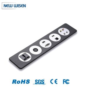 China Aluminum Panel Mounted Office Desk Power Sockets Outlet With Usb wholesale