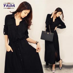 China New fashion korean design black shirt dresses ladies clothes dress 2017 for women supplier