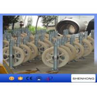 China Rubber Covered Large Diameter Rope Pulley / Flexible Nylon Rope Pulley Single Conductor Stringing Blocks on sale