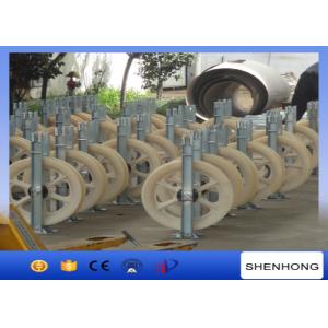 Rubber Covered Large Diameter Rope Pulley / Flexible Nylon Rope Pulley Single Conductor Stringing Blocks