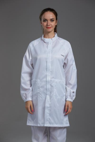 Anti Static ESD Garment Resuable Class1000 straight open zipper stand collar durable small  in SMT Workshop