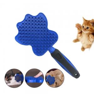 China Blue Color Pet Hair Brush Weight 167g Special Shape TPR / PP Material supplier