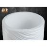 Wavy Pattern Glossy White Fiberglass Floor Vases For Artificial Plants 3 Piece