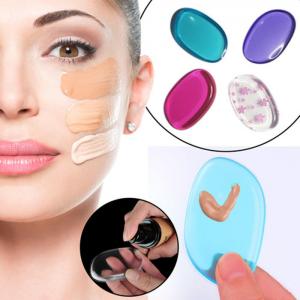 China Clear Silicone Makeup Pad Applicator Sponge , Soft Silicone Beauty Applicator supplier