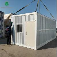 China Corrugated Wall Prefab Folding Container House Thermal Insulation Rock Wool Site Dormitory on sale