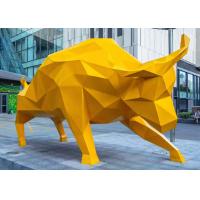 Decoración pública pintada de tamaño natural de lanzamiento de la escultura al aire libre de la fibra de vidrio de Bull
