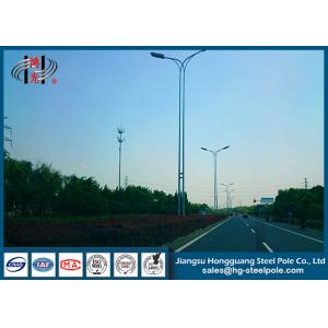 China Conical Tapered 15 Meters Anti - corrosive Street Light Poles With Arm supplier