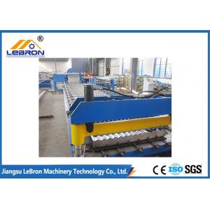 China New blue color corrugated roof sheet roll forming machine / corrugated roof roll forming machine supplier