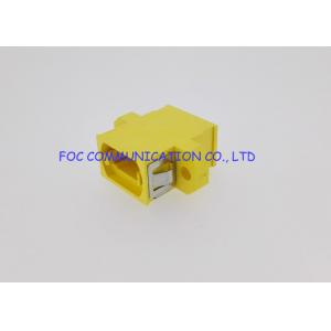 Full Flange Yellow Fiber Optic Adapter With Zirconia Ceramic Sleeve