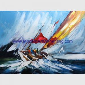 China Sailing Boats Oil Painting, Hand Painted Seascape Oil Painting For Wall Decor supplier