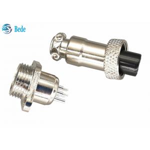 Zinc Alloy 7 Pin Gx12 Aviation Connector With Square Flange Male And Female Sets