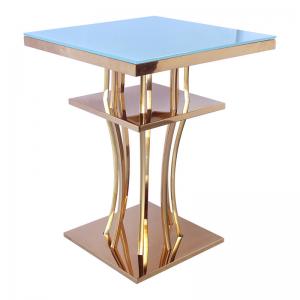 Luxury Square Side Table With Silver Mirror Glass Living Room Furniture