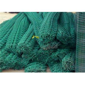 Dark Green Farm Chain Wire Fencing / Woven Diamond Mesh Fencing Roll