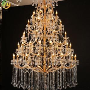 E14 Crystal Candle Chandelier Lobby Indoor Hotel Custom