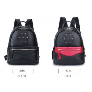 China Real Cow Leather Multifunctional Bag , Large Capacity Student Black Backpack Purse supplier