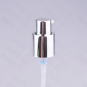 China Shiny Silver 18/415 Outer Spring Treatment Pump Plastic Cream Pump With Noozle supplier