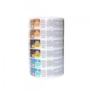 China Adhesive Bottle Waterproof Sticker Printing For Automatic Label Sticker Machine supplier