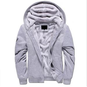 OEM Zipper Mens Pullover Sweater Long Sleeve Winter Men Fur Hoodie 100% Cotton