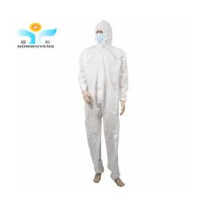 China OEM SMS Disposable Protective Coverall , Dust proof Acid Resistant Coveralls supplier