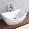 China New Modern Unique Design Glossy White Ceramic Counter Top Art Hand Wash Basin Sanitary Ware Porcelain Bathroom Sink