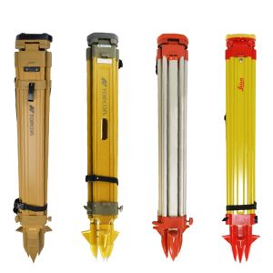 China Aluminium alloy solid wood tripod total station engineering surveying impact-resistant telescopic support wholesale