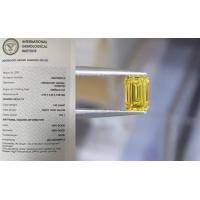 China 1Carat Lab Created Yellow Diamonds VVS1 Excellent Emerald Cut Diamond on sale