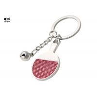 Billiards Design Metal Key Ring With Racket And Ball , Customized Color