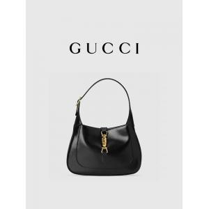 China Black Leather 1961 Jackie Bag By Gucci Time Honored Classic Golden Accessories supplier