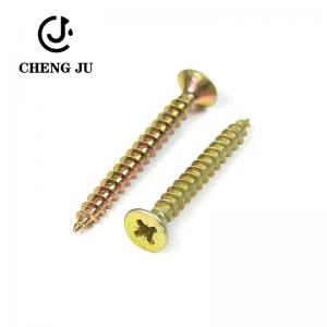 China Plated Yellow Zinc Carbon Steel Countersunk Chipboard Flooring Screws supplier