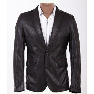 China European Classic Fashionable and Trendy, Casual and Black Young Mens Leather Blazers supplier