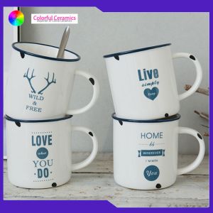 China Retro ceramic mug simple office coffee mug Imitation enamel mug кружка для кофе купить wholesale