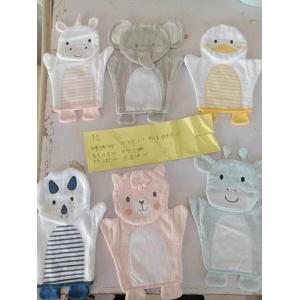 China Stock item: Cotton baby wash mitt, terry cloth wash mitt, embroidery washing mitt baby, 1600 pcs in total supplier