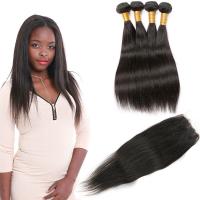 China Unprocessed Indian Human Hair Bundles / Straight Indian Remy Hair Weave on sale