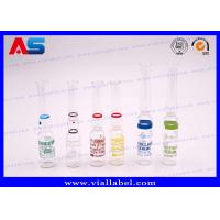 China Custom Ampoule Bottle With Printing 1ml Clear Amp Size 10.75mm and 60mm Tall on sale