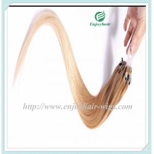 Micro ring loop hair extensions 16"-26"L brazilian remy  hair T27/60# color hair