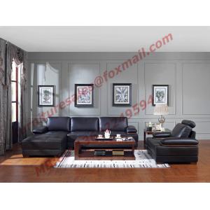 Italy Leather Sofa with L-Shape in Wooden Sofa Set