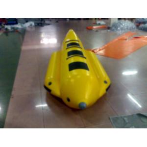 China Yellow And Black Inflatable Small Banana Boat For 3 People , Inflatable Water Games supplier