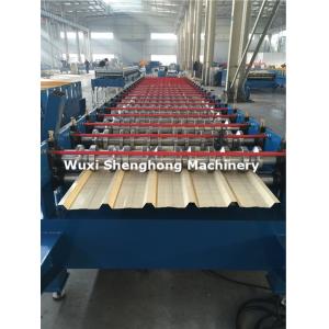 China Coated Sheet Steel Cold Roll Forming Machine With Touch Screen PLC Frequency Control supplier