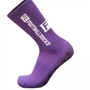 Youth Football Socks with Non-Slip Grip and Customized Logo in Woven Polyester Fibre
