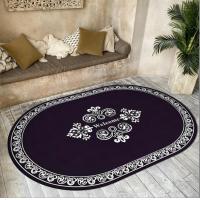 China Ethnic Style Ellipse Crystal Velvet Floor Carpets 160*230cm For Bedroom Living Room on sale