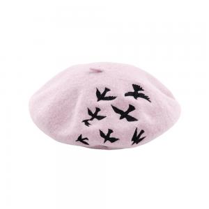 China Polyester Wool Beret Cap Hat Solid Color​ For Women Halloween supplier
