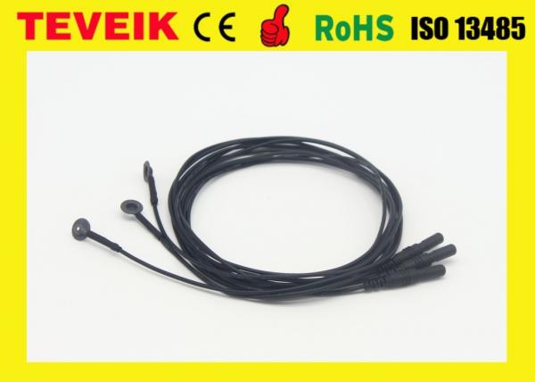 Flexible soft EEG electrode cable with silver chloride plated copper ,emg